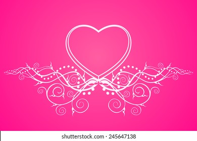 Glamorous heart with flowery pattern.
