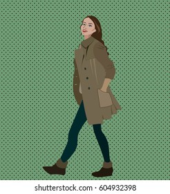 Glamorous lady in coat