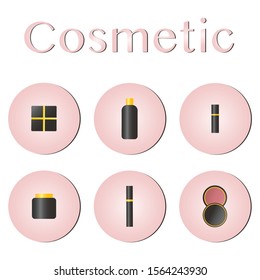 Glamorous make-up icons set. Concept cosmetic, makeup, mascara vector best vector icon eps10