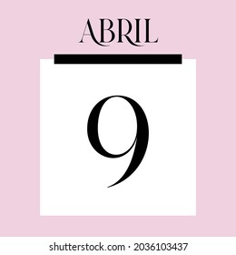 Glamorous Pink Calendar. April 9th