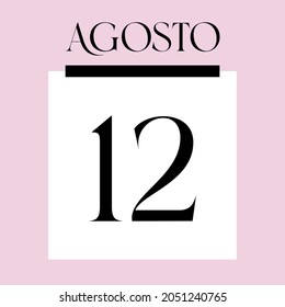 Glamorous Pink Calendar. August 12th