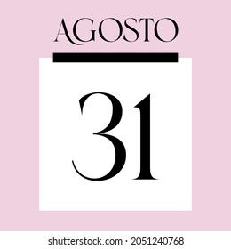 Glamorous Pink Calendar. August 31st
