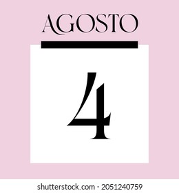 Glamorous Pink Calendar. August 4th