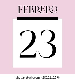 Glamorous pink calendar. February 23rd