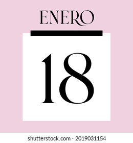 Glamorous Pink Calendar. January 18th