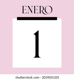 Glamorous Pink Calendar. January 1st