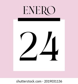 Glamorous Pink Calendar. January 24th