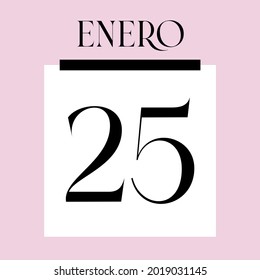 Glamorous Pink Calendar. January 25th