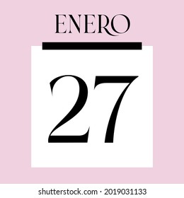 Glamorous Pink Calendar. January 27th