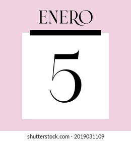 Glamorous Pink Calendar. January 5th
