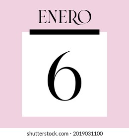 Glamorous Pink Calendar. January 6th