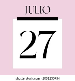Glamorous Pink Calendar. July 27th
