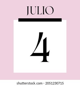 Glamorous Pink Calendar. July 4th