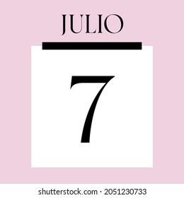 Glamorous Pink Calendar. July 7th