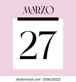 Glamorous Pink Calendar. March 27th