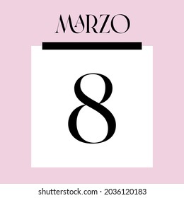 Glamorous Pink Calendar. March 8th