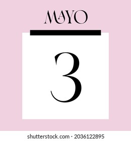 Calendario rosa glamoroso. 3 de mayo