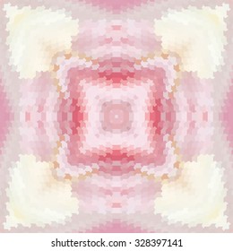 Glamorous pink geometric pattern with abstract ethnic ornament