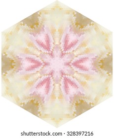 Glamorous pink geometric pattern with abstract ethnic ornament