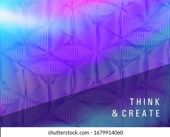 Glamorous poster glitch holographic vector layout design. Business card blurred holo backdrop. Fluorescent glitch hologram gradient background for poster.