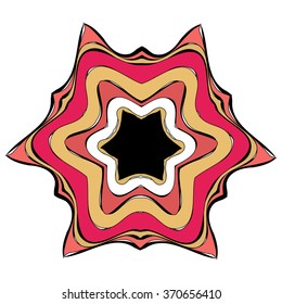 Glamorous red black geometric pattern with abstract ethnic ornament