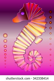 Glamorous Sea Horse  - vector illustration