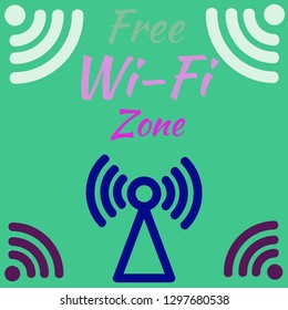 Glamorous symbol multicolor geometric weave Wi-Fi.