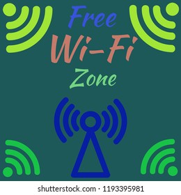 Glamorous symbol multicolored geometric weave Wi-Fi.