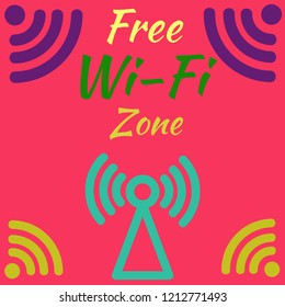 Glamorous symbol multicolored geometric weave Wi-Fi.