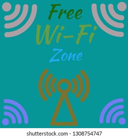 Glamorous symbol multicolored geometric weave Wi-Fi.