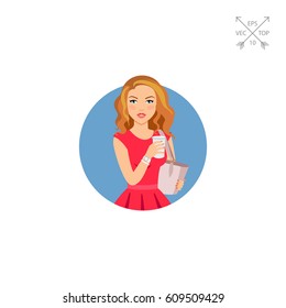 Glamorous woman holding disposable cup