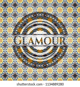 Glamour arabesque emblem. arabic decoration.