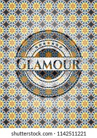 Glamour arabesque emblem background. arabic decoration.
