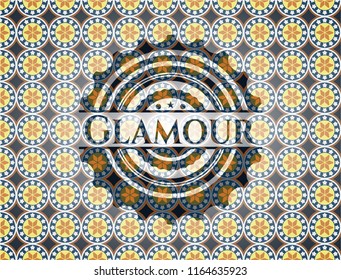 Glamour arabesque style emblem. arabic decoration.