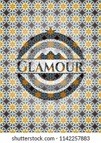 Glamour arabic emblem. Arabesque decoration.