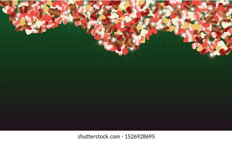 Glamour Background with Confetti of Glitter Particles. St. Valentine Day. Holiday pattern. Light Spots. Explosion of Confetti. Glitter Vector Illustration. Design for Card.