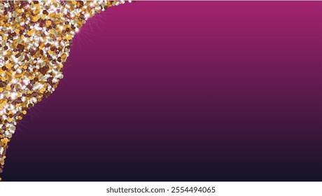 Glamour Background with Confetti of Glitter Particles. Sparkle Lights Texture. Celebration pattern. Light Spots. Star Dust. Explosion of Confetti. Design for Magazine.