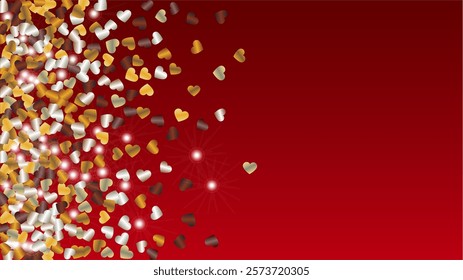 Glamour Background with Confetti of Glitter Particles. St. Valentine Day. Anniversary pattern. Light Spots. Explosion of Confetti. Glitter Vector Illustration. Design for Cover.