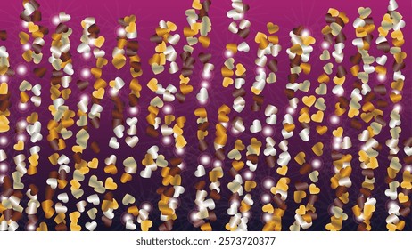 Glamour Background with Confetti of Glitter Particles. St. Valentine Day. Party pattern. Light Spots. Explosion of Confetti. Glitter Vector Illustration. Design for Advertisement.