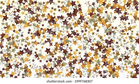 Glamour Hintergrund mit Confetti von Glitter Star Particles. Frische Lichter Textur. Weihnachtsmuster. Lichtpunkte. Sternstaub. Christmasse Design. Explosion von Confetti. Design für Web.