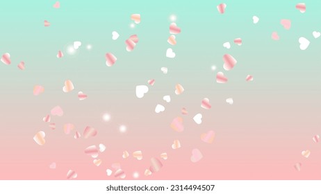Glamour Background with Confetti of Hearts Glitter Particles. St. Valentine Day. Birthday pattern. Light Spots. Explosion of Confetti. Glitter Vector Illustration. Design for Sale.