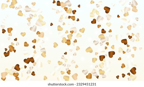 Glamour Background with Confetti of Hearts Glitter Particles. St. Valentine Day. Christmas pattern. Light Spots. Explosion of Confetti. Glitter Vector Illustration. Design for Flyer.