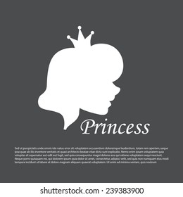 Glamour card with princess. Fashion design. Vector illustration