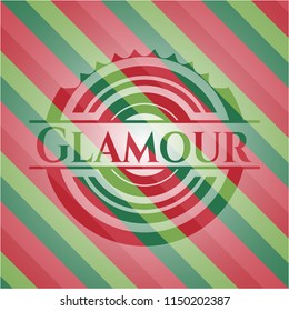 Glamour christmas colors style emblem.