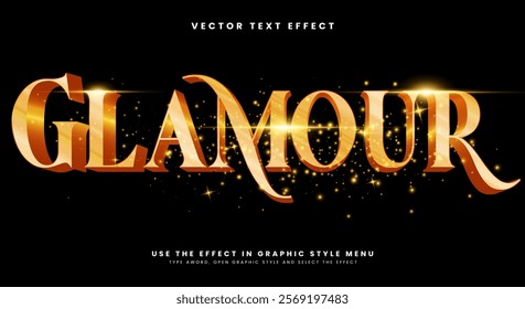 Glamour editable text effect Template with golden style theme