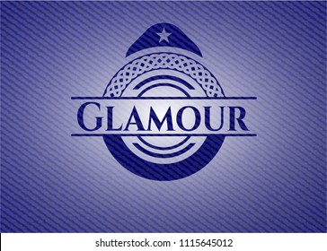                               Glamour emblem with denim texture                                           