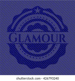 Glamour emblem with jean texture