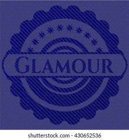 Glamour emblem with jean texture