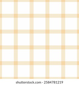 Glamour fabric texture seamless, upscale check background pattern. Modern vector textile plaid tartan in amber and white colors palette.