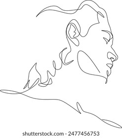 glamour face line art medieval beauty illustration icon logo graphics